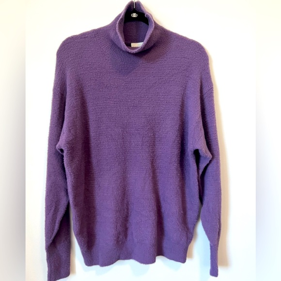 Wilfred Free Hush Knit Turtleneck Purple 2XS Oversized Plush - Picture 2 of 14